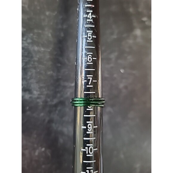 Vintage Green And Silver Tone Metal Wire Wrap Statement Ring, SIZE US 8 - Picture 9 of 10